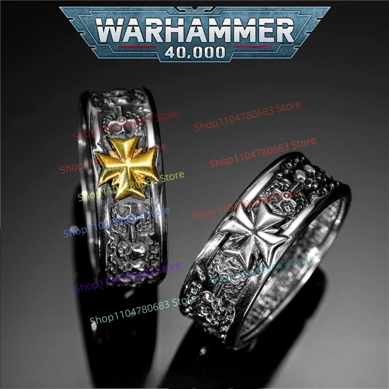 Men'S Accessories Rings - แหวนคำสาบานนักรบเทมพลาร์สีดำ 40K คุณภาพสูง ของสะสม เครื่องประดับ อนิเมะ