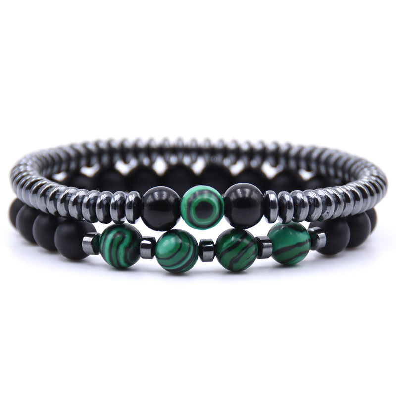 Men'S Yoga Accessories - สไตล์ 2 ชิ้นสร้อยข้อมือผู้ชายชุดธรรมชาติ Hematite Healing สร้อยข้อมือโยคะสมาธิอุปกรณ์เสริมหินสร้อยข้อมือ