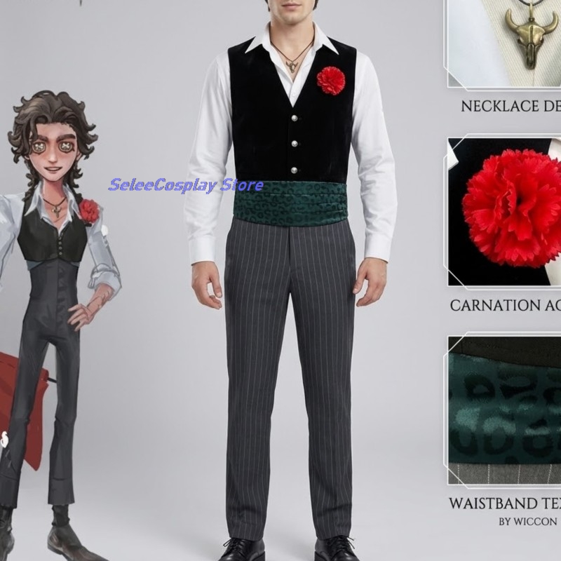 Men Accessories For Suit - ผู้ใหญ่คอสเพลย์เกมเกมไอดีนิตี้ วี เฮอร์นันโด โรเมโรคอสเพลย์เครื่องแต่งกายมาทาโดร์ชุดวิกผมฮาโลวีนผู้ชายผู้หญิงชุดอุปกรณ์เสริม