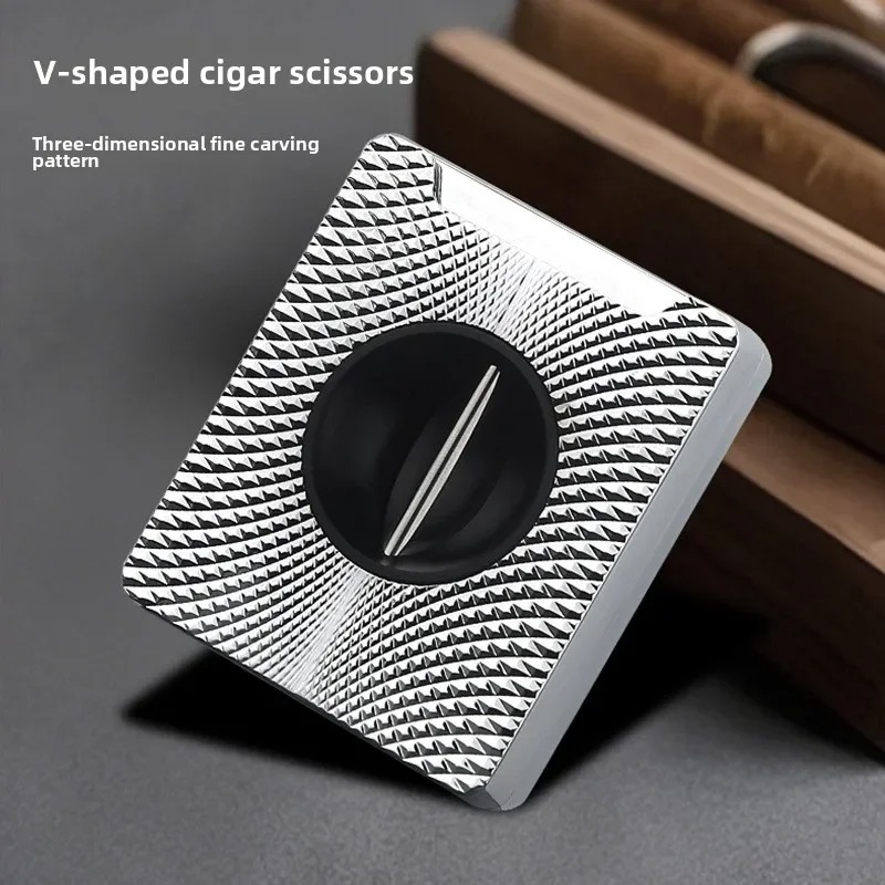พรีเมี่ยมสแตนเลสกรรไกรซิการ์-V - Cigar Cutter Set บทวิจารณ์และราคา