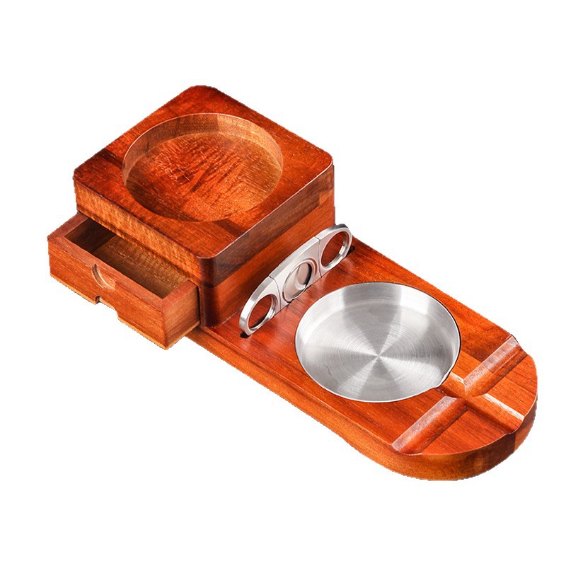 ถาดที่เขี่ยบุหรี่ไม้เนื้อแข็งพ - Cigar Cutter Set บทวิจารณ์และราคา
